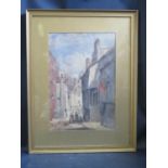 A 19th Century Street Scene Watercolour, 40x27cm, framed & glazed