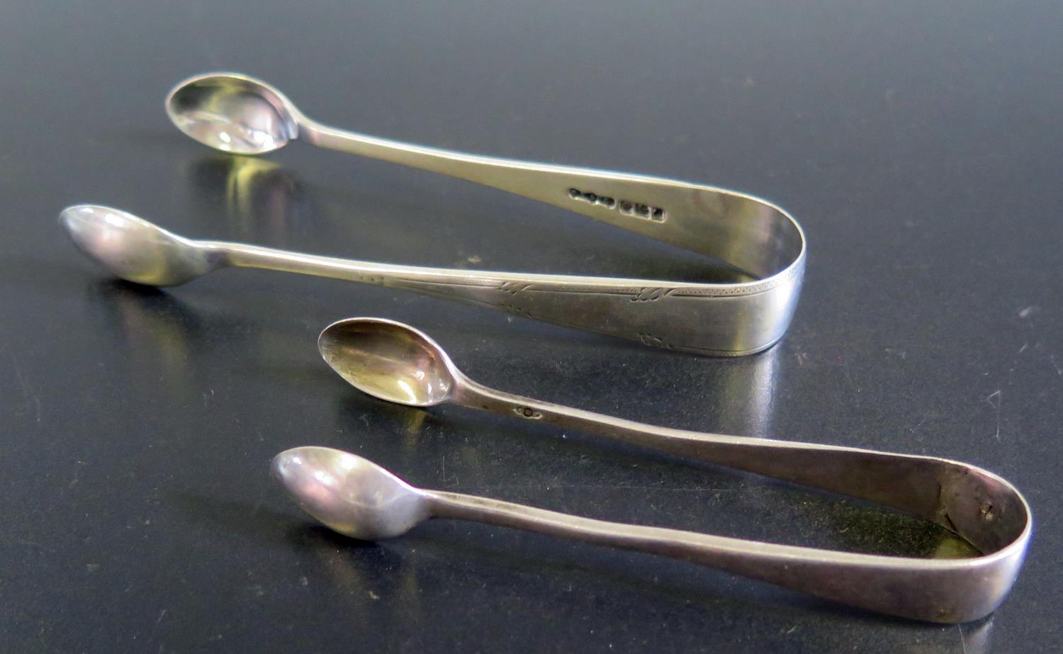 Two Pairs of Silver Sugar Tongs, Sheffield 1917 and London n1921, 47g