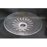 A Large Steuben Studio Glass Footed Shallow Fruit Bowl, 39cm