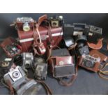 A Selection of 35mm and other Cameras and Accessories including Voigtlander Perkeo, Ensign Ful-