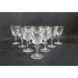 A Set of Ten Waterford Lismore Pattern 15cm Wine Glasses