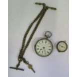 A WEALEMEFNA Morris's Patent Map Measures, working (c. 1870's) and white metal cased pocket watch (