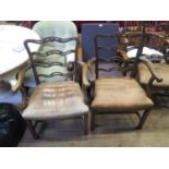 A Set of Five REH Kennedy Ltd. Mahogany Ladder Back Chairs including Two Carvers as found in their