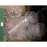 A Box of Cut Crystal and other Glassware