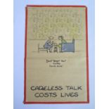 A WWII Fougasse CARELESS TALK COSTS LIVES 'Don't forget that walls have ears!' poster