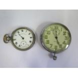 A Silver Cased Pocket Watch A/F and Bentina watch (running)