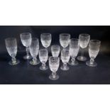 A Set of Four Wedgwood Colleen Pattern 6.5" Wine Glasses, four Champagne flutes and four port