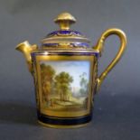 An Early 19th Century Crown Derby Pot decorated with a named scene of Rosamond's Pond and