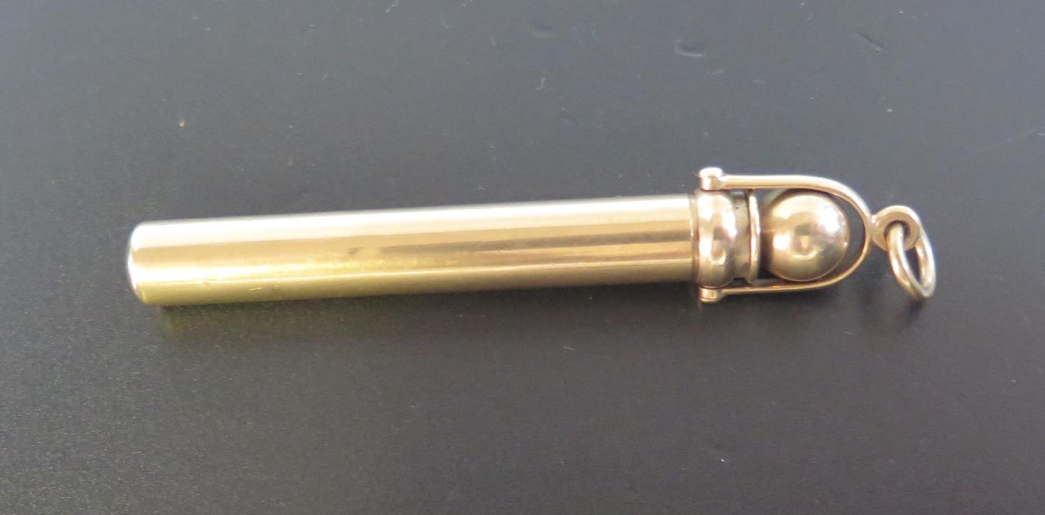 A 9ct Gold Telescopic Pencil in fob sleeve, Samson Mordan & Co., 1860/1920 (e), 28g