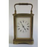 A 19th Century French Brass Carriage Clock by Alfred Drocourt, movement no. 33548, 16.5cm, running