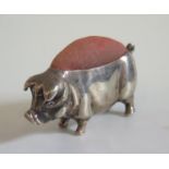 A Silver Pig Pin Cushion, London 1991