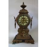 An Ansonia Clock Co. Brass Mantle Clock, 49cm. A/F