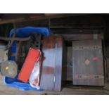 A Selection of 19th Century Boxes, set of old kitchen scales etc.