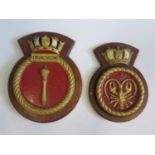 Two Military Shields including TRUNCHEON, 27.5cm