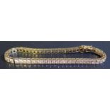 A Silver Gilt White Stone Set Tennis or Line Bracelet, 11g