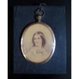 A Victorian Yellow Metal Framed Portrait Miniature