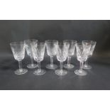 A Set of Eight Waterford Lismore Pattern 14cm Wine Glasses