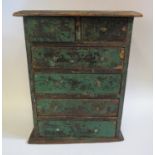 A Small Vintage 'Chippy' Furniture Nest Of Drawers, 449h)x36(w)x19(d)cm