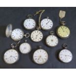 Ten Silver Cased Pocket / Fob Watches