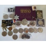 A Selection of Coins including 1970 Year Pack, commemorative crowns, hammered silver etc.