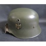 A WWII German Army Model 1935 Type Double Decal Lightweight Aluminium Parade Helmet, with original