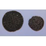 An Edward II Groat (drilled) and Edward III Hammered Silver Penny