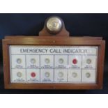 A Mahogany Cased Hospital Bell Display Board, 57.5(w)x43(h)cm