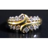 An 18ct Gold and Diamond Ring, size L.5, 4.4g