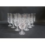 A Set of Eight Lismore Pattern Champagne Flutes