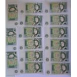 A Collection of Eight Series D Consecutive £1 Notes: 21W 014977-84, collection of five CZ63 142695-