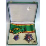 Egypt _ Order of The Republic 1st Class Cased Set of Insignia. Some loss to enamel