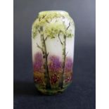 A Daum Nancy Miniature Cameo Glass Vase decorated with forest glade scene, 52mm high