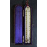 An Aitchison & Co. Thermometer in leather case, c. 13.5cm