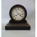 A Victorian J.W. Benson Ebonised Striking Mantle Clock, 23cm, running