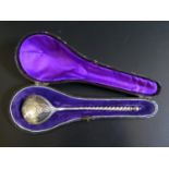 A 19th Century Russian Silver and Niello Engraved Spoon, 14.5cm, 28g
