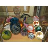 A Collection of Glass Paperweights including Mdina, Caithness, Alum Bay etc.