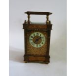 A Gilt Carriage Clock, 15cm, running