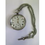 A Silver Cased Key Wound Open Dial Pocket Watch, London 1919 import marks, needs attention
