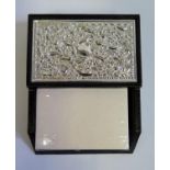 An Elizabeth II Silver and Leather Mounted Note Slip Dispenser, Sheffield 1995, Carr's of