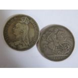 Two Victorian Silver Crowns 1889 & 1890