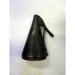 A Small 19th Century Copper Powder Flask, 8.5cm