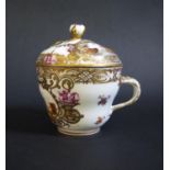 A Meissen Porcelain Cup with cover decorated with buildings and shipping scenes