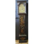 William Clement of Totnes _ A 17th/18th Century Longcase Clock with black japaned case and 8 day
