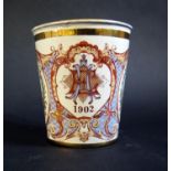 An Edward VII Enamel Coronation Beaker