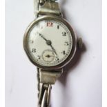 A Pilot Ladies Silver Cased Wristwatch, Birmingham 1933, running, needs attention