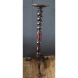 A Late Victorian Mahogany Barley Twist Torchere