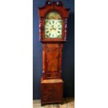 A 19th Century Mahogany Longcase Clock, the eight day unsigned movement with painted dial, 220cm