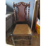 A Caroleon Style Oak Barley Twist Caned Chair