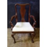 A Georgian Style Mahogany Carver Chair and one other