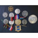 A Collection of Victorian and Later Commemorative Medallions including a rare Victorian Coronation